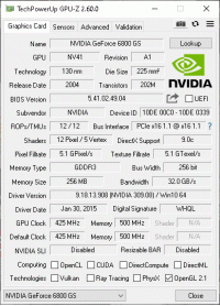 GeForce 6800 GS GPU-Z